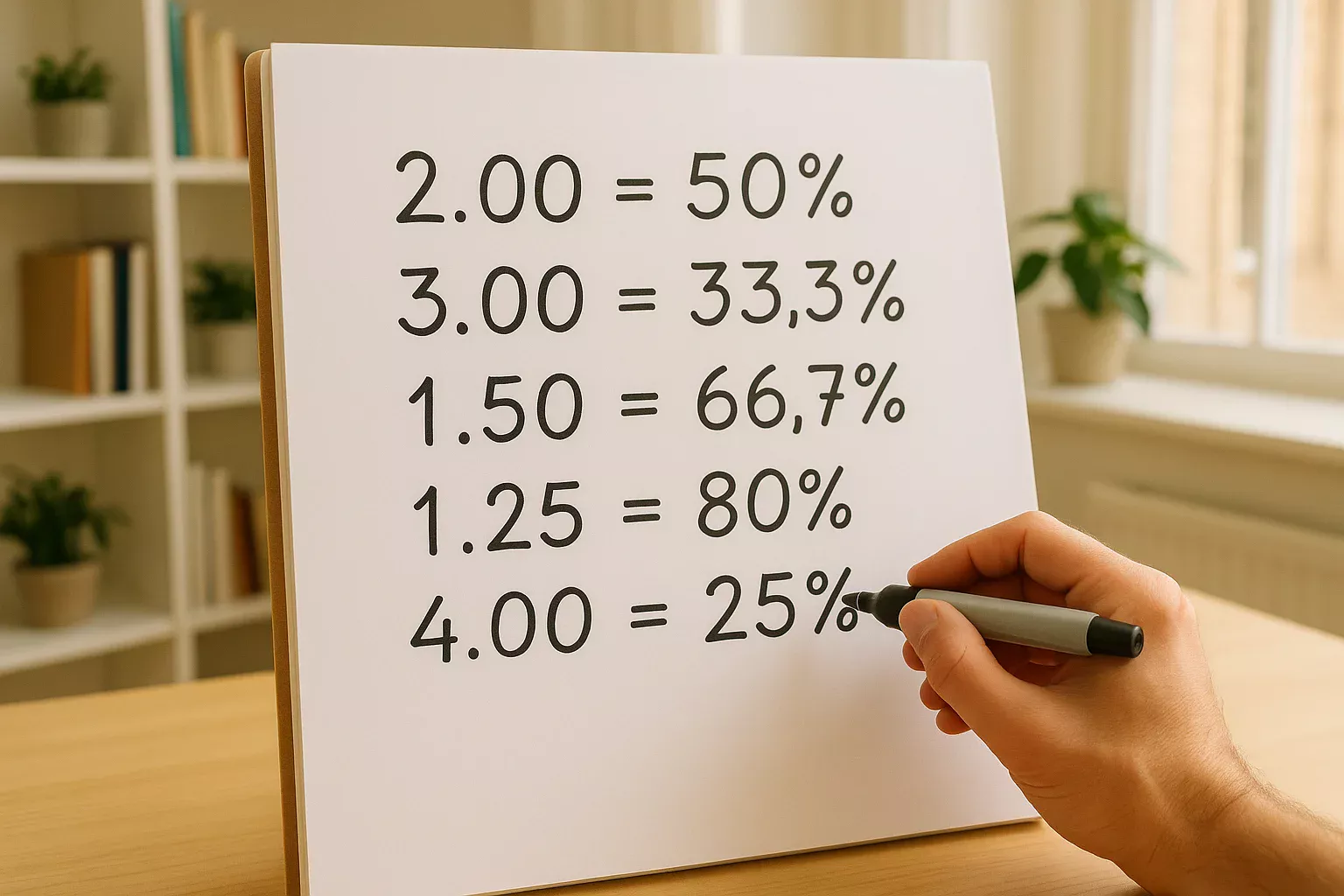 Representacao visual de conversao de odds em probabilidades