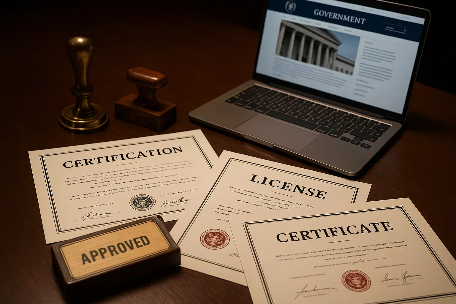 Documentos oficiais de licenciamento e certificacao de seguranca